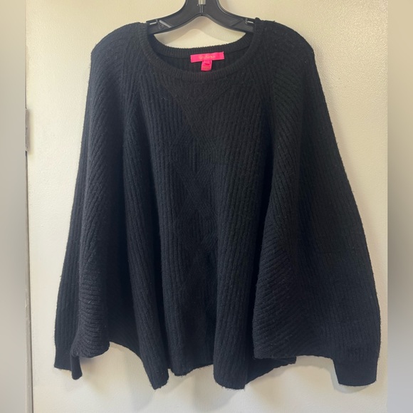Lilly Pulitzer Arienze Dolman Sleeve Black Crew Neck Sweater Sz M - Picture 3 of 15